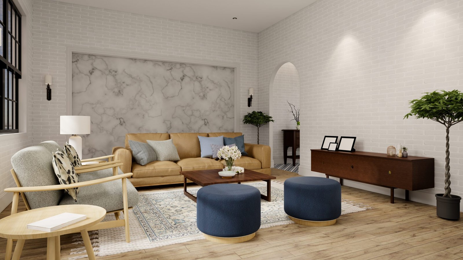 Contemporary living room interior design by Shilpcar Projects